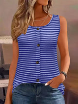 Striped Round Neck Tank Top