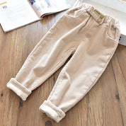 Girls' Winter Velvet Thickened Corduroy Trousers