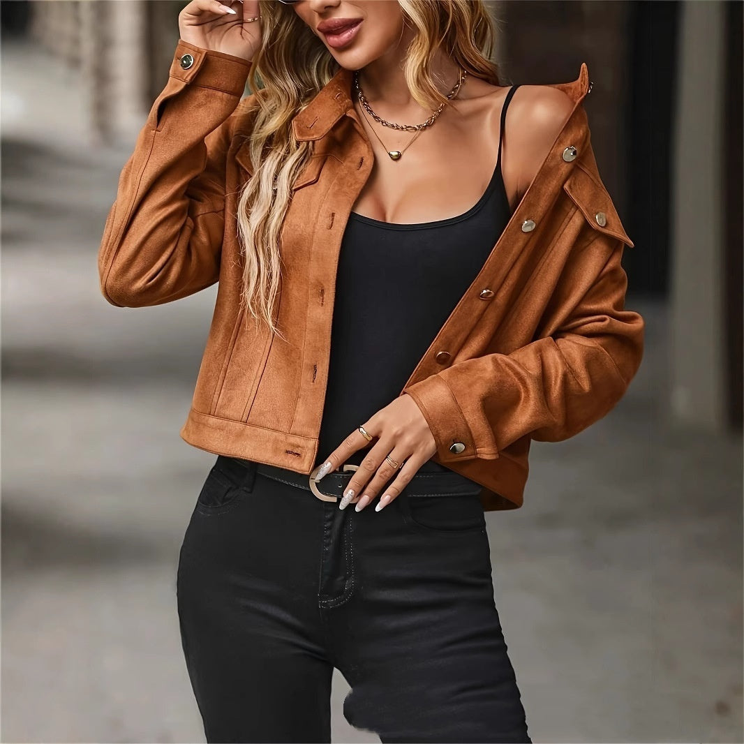 Casual Cropped Casual Jacket