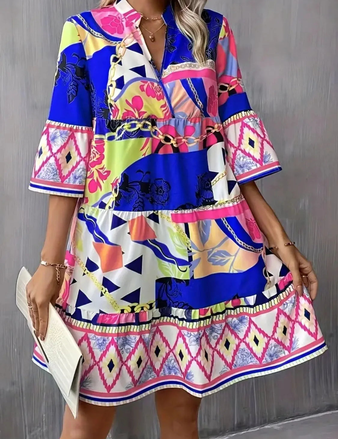 4 Sleeve Tiered Dress
