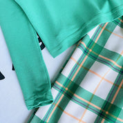 Plaid Wide Leg Pants Set