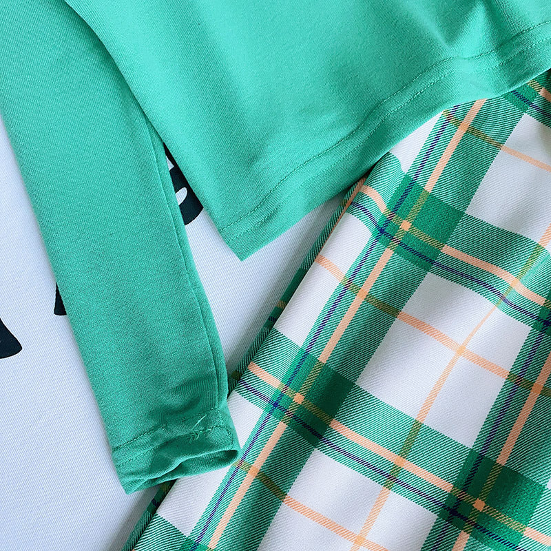 Plaid Wide Leg Pants Set