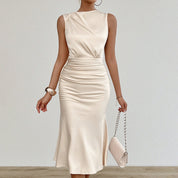Crew Neck Sleeveless Tank Dress