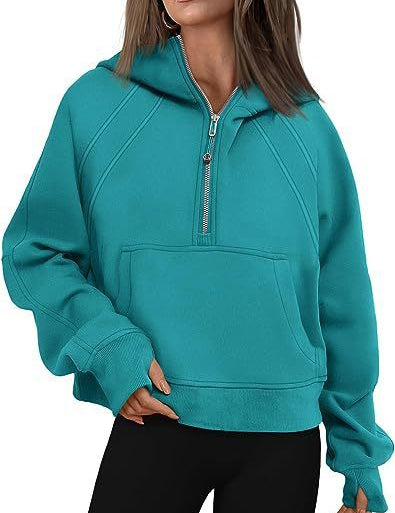 Zipper Hoodies Sweatshirts With Pocket Loose Sport Tops Long Sleeve Pullover Sweaters Winter Fall Outfits Women Clothing