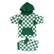Greatest Green Checker Hooded Jogger Set