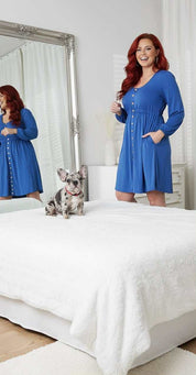 Double Take Scoop Neck Empire Waist Long Sleeve Magic Dress