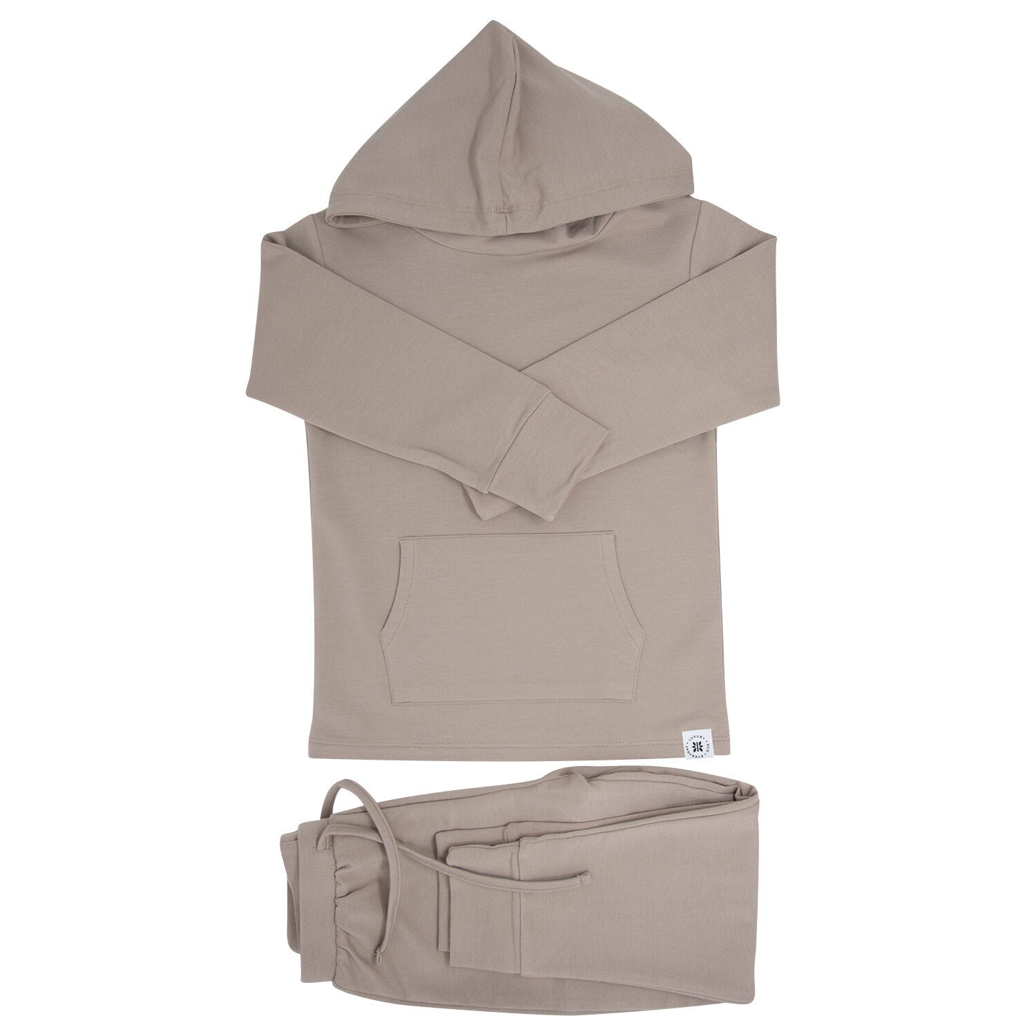 Taupe French Terry Hooded Jogger Set