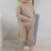 Taupe French Terry Hooded Jogger Set