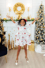 Mistletoe Magic 3/4 Sleeve Pocket Twirl Dress