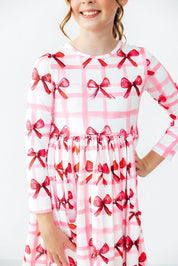 Bow La La L/S Pocket Twirl Dress