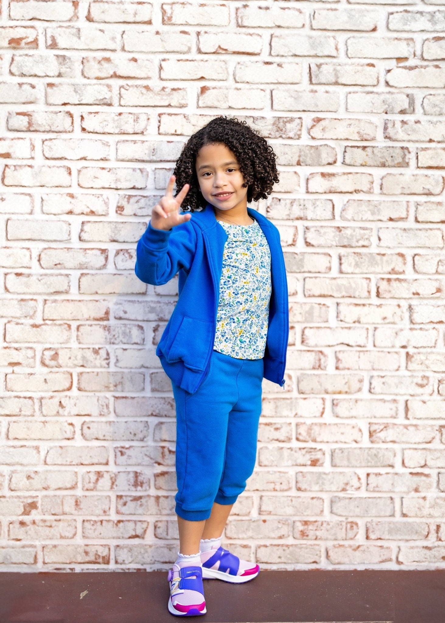 Organic Cotton Kids Zip Up Hoodie in Sonic Blue