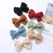 Solid Color Big Knitted Bow Handmade Hairpin