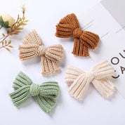 Solid Color Big Knitted Bow Handmade Hairpin