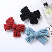 Solid Color Big Knitted Bow Handmade Hairpin