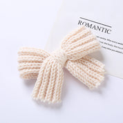 Solid Color Big Knitted Bow Handmade Hairpin
