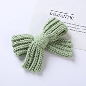 Solid Color Big Knitted Bow Handmade Hairpin