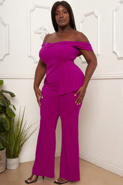 Rory Off The Shoulder Plus Size Jumpsuit