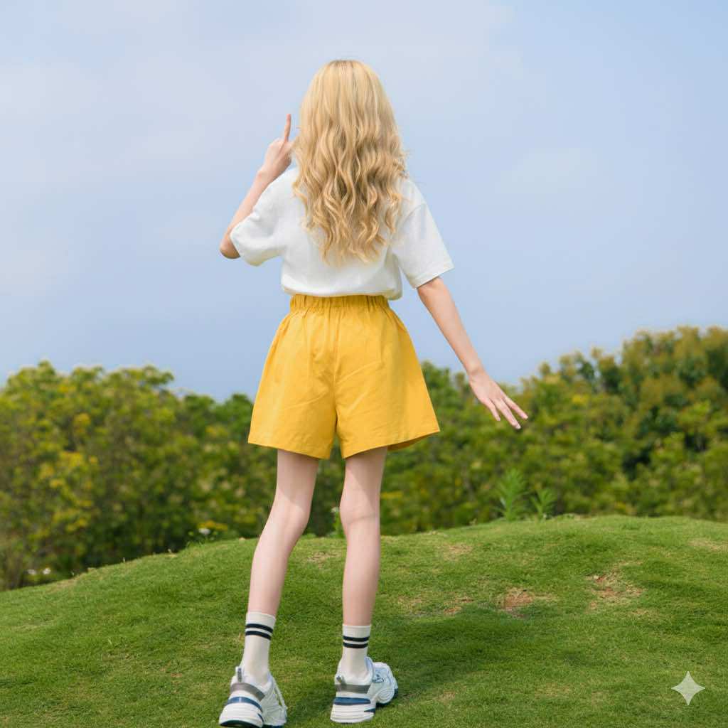 Simple Short Sleeve Shorts Set
